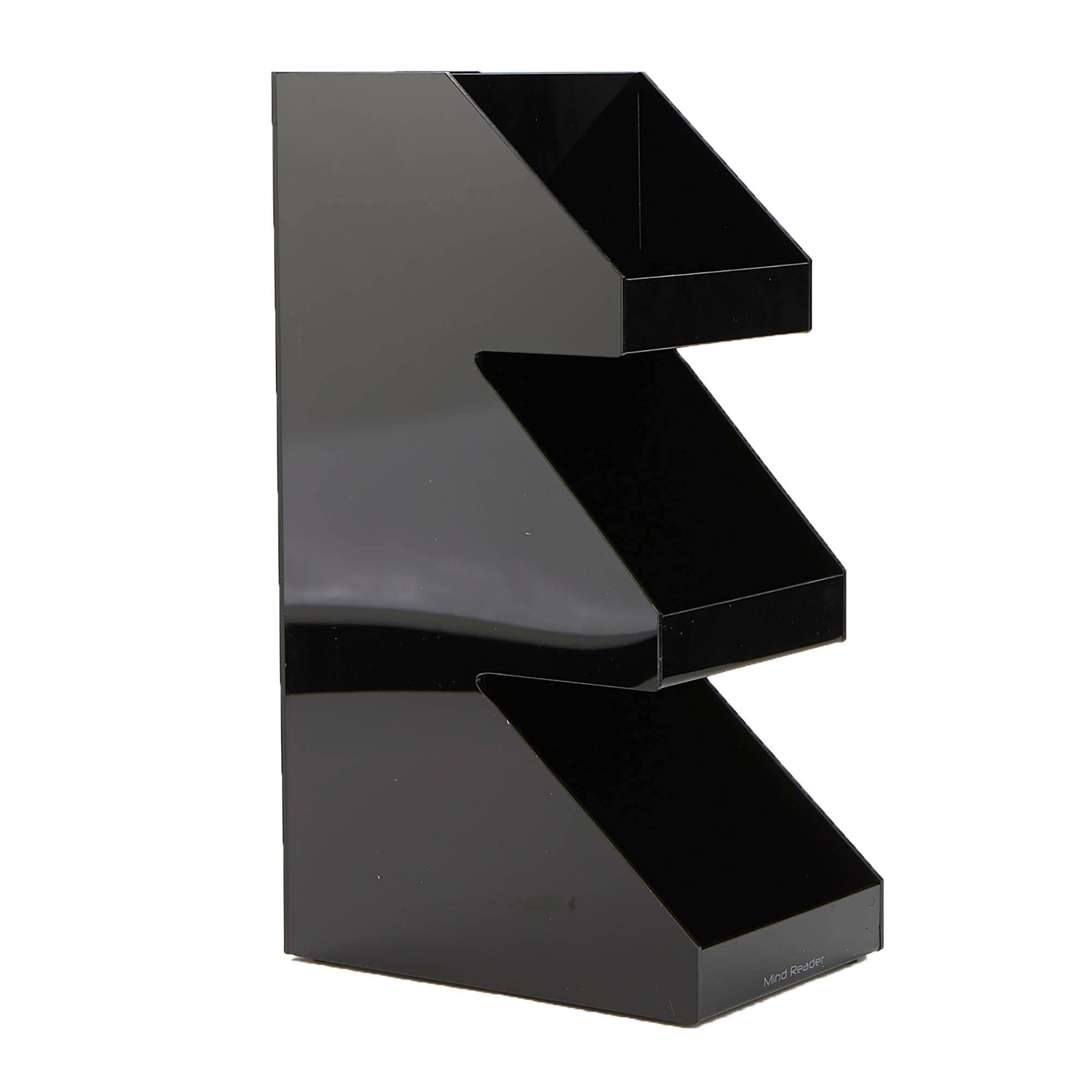 Mind Reader Black Acrylic 3-Tier High Quality Coffee and Tea Condiment Organizer